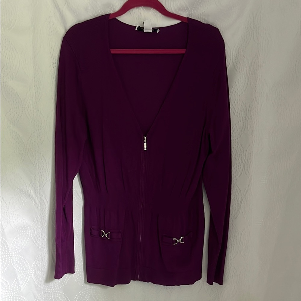 WHBM Purple Women's Sweater with Zipper